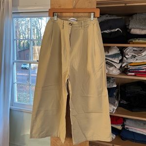 L.F. Markey Khaki Pleated Culottes Size US 4